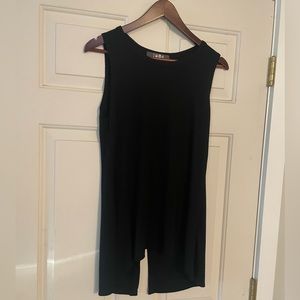 Coin‎ 1804 Womens S Black Tank Top Button Back Split
